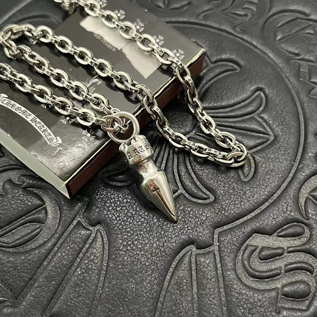 Chrome Hearts Silver Spike Pendant Necklace-CX030